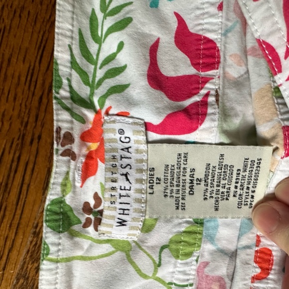 Vintage White Stag Stretch Skorts Tropical Design Size 12 - Picture 2 of 7